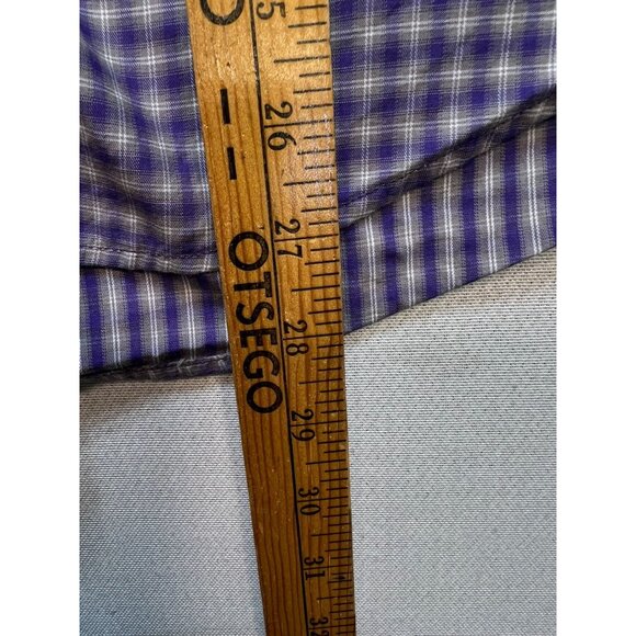 J Maverick Men's Slim Fit Button Up Shirt Size S Purple Blue White Check - Picture 6 of 9